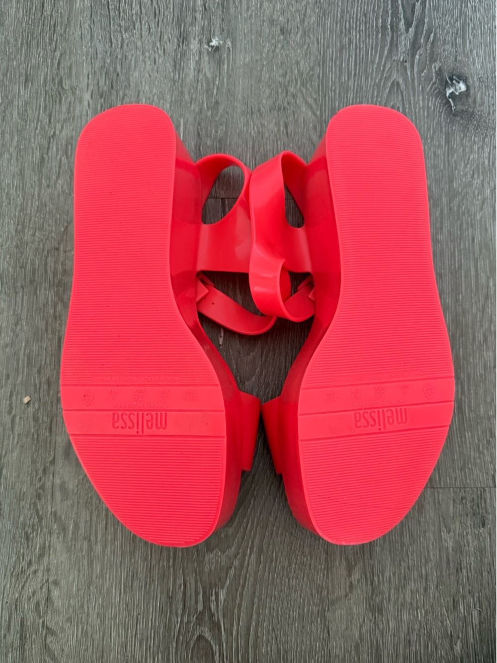Melissa Mar Sandal -  Bright Red Jelly Strap Sandals - Picture 4 of 6